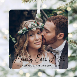 2 Foto Merrily Ever nach Newlywings 1. Weihnachten Ornament Aus Metall