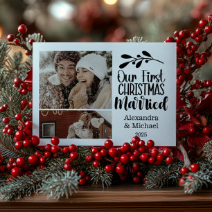 2 Foto Minimialist Unser erstes Weihnachtsfest Ver Feiertagskarte