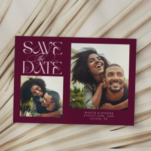 2 Foto Mystische Moderne Typografie Cranberry Save The Date