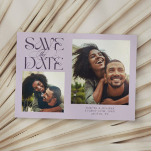 2 Foto Mystische Moderne Typografie Lila Save The Date