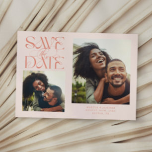 2 Foto Mystische Moderne Typografie Pfirsich Save The Date