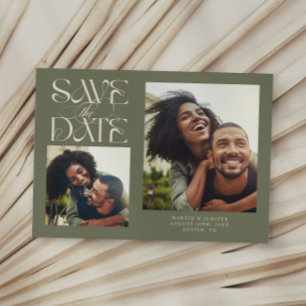 2 Foto Mystische Moderne Typografie Salbeigrün Save The Date