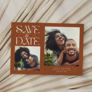 2 Foto Mystische Moderne Typografie Terrakotta Save The Date
