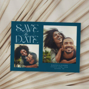 2 Foto Mystische Moderne Typografie Türkis Save The Date
