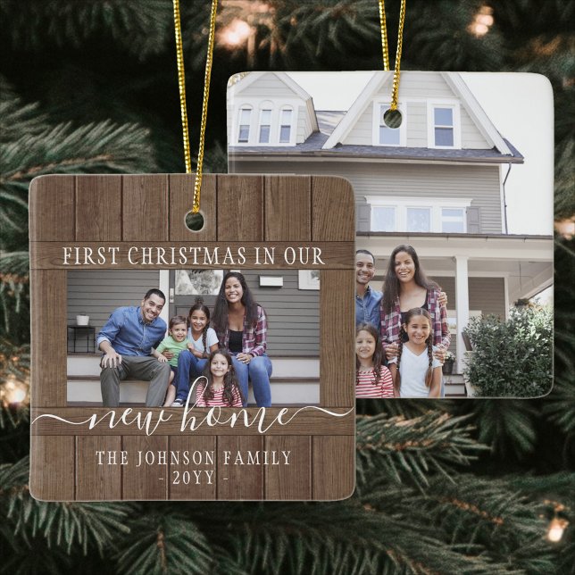 2 Foto Neue Zuhause Erste Weihnachtsfeier Rustikal Keramikornament (Von Creator hochgeladen)