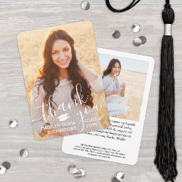 2 Foto New Address White Typografy Abschluss Dankeskarte