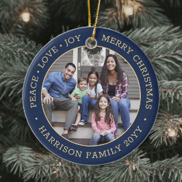 2 Foto Peace Liebe Jory Xmas Brushed Navy Keramik Ornament