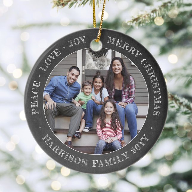 2 Foto Peace Liebe Jory Xmas Imitate Chalkboard Keramik Ornament (Von Creator hochgeladen)