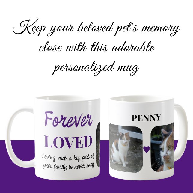 2 Foto Pet Loss Keepake Pet Memorandum lila Kaffeetasse (Von Creator hochgeladen)