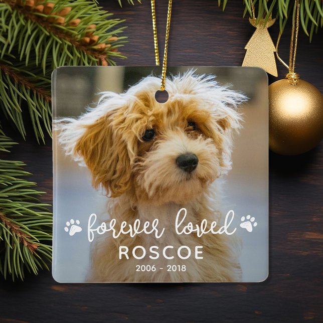 2 Foto Pet Memorial Forever Love Keramikornament (Von Creator hochgeladen)