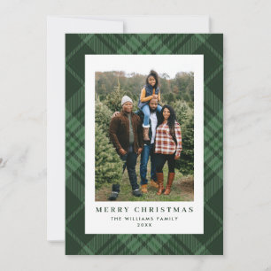 2 Foto Retro Weihnachten Kariert Tartan Gruß