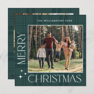 2 Foto Retro Weihnachten Karierte Gruß