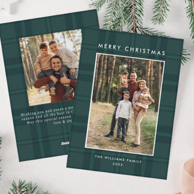 2 Foto Retro Weihnachten Karierte Gruß (Von Creator hochgeladen)