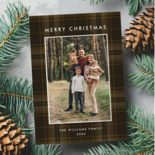 2 Foto Retro Weihnachten Karierte Gruß