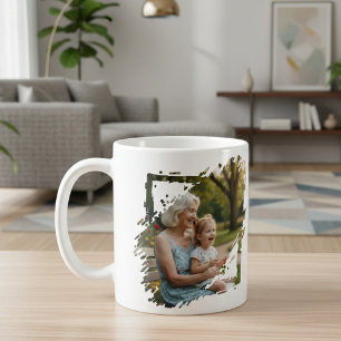 2 Foto-Scribble-Rahmenvorlage Personalisiert Kaffeetasse