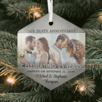 2 Foto Silver 25. Wedding Anniversary Keepake