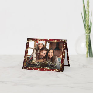 2 FOTO Sparkle Weihnachtslicht Rustikale Gruß Feiertagskarte
