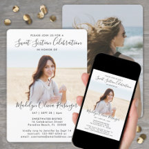 2 Foto Sweet 16 Chic Modernes, elegantes Script