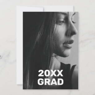 2 Foto Trendy Modern Fett White Text Abschluss Einladung