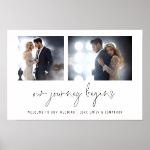 2 Foto Unsere Reise beginnt Namen Begrüßung Hochze Poster