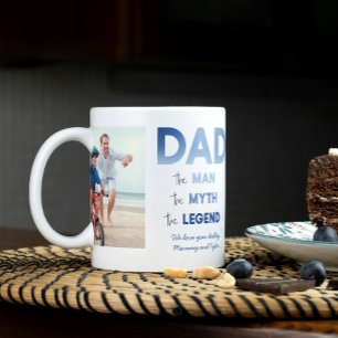 2 Foto VATER The Man Myth Legend Blue Personalisie Kaffeetasse