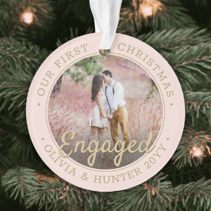 2 Foto Verlobung 1. Weihnachtsrot & Gold Ornament