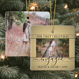 2 Foto Verlobung Erste Imitate Weihnachten Gold Sc Keramikornament