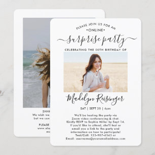 2-Foto-Virtuelle Online-Überraschung Geburtstagspa Einladung