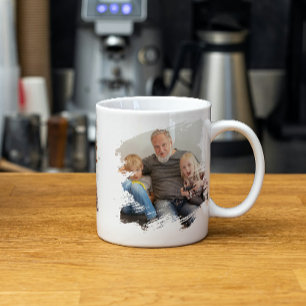 2 Foto-Vorlage für Frame-Schriften Personalisiert Kaffeetasse