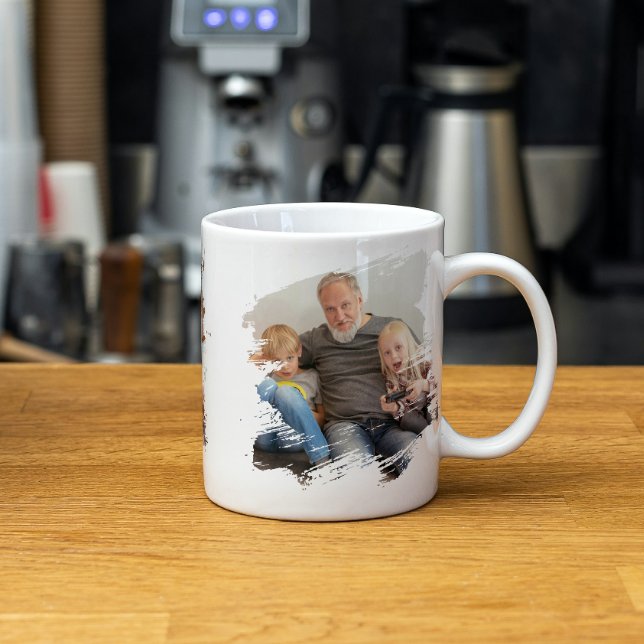 2 Foto-Vorlage für Frame-Schriften Personalisiert Kaffeetasse (2 Photo Scribble Frame Template Personalized Coffee Mug by Ricaso. Add two photographs back & front)