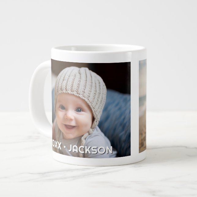 2 Foto Vorlage Modern Minimal mit benutzerdefinier Jumbo-Tasse (Vorderseite Links)