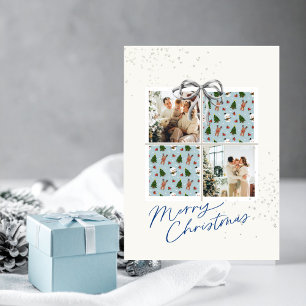 2-Foto-Weihnachtsgeschenkkarte Rudolph Firs Silver Einladung