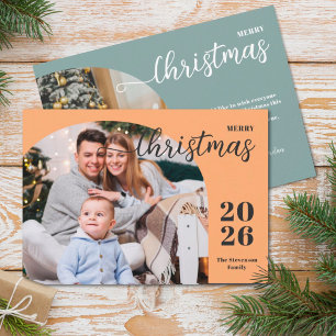 2 Foto Weihnachtsgeschoss modern minimalistisch Feiertagskarte