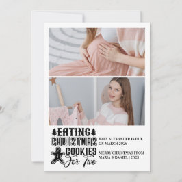 2 Foto Weihnachtskekse für 2 Schwangerschaften Feiertagskarte