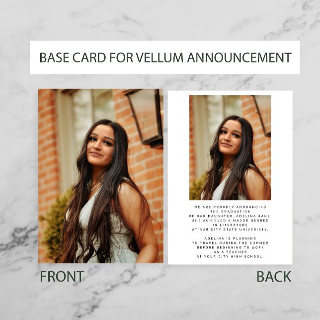 2 Foto weiße BASE KARTE für Vellum Abschluss (Von Creator hochgeladen)