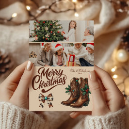 2 Foto Western Bow & Boots Weihnachten