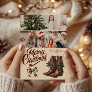 2 Foto Western Bow & Boots Weihnachten