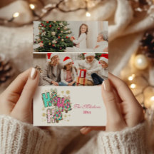 2 Foto Whimsical Ho Ho Weihnachtsfamilie