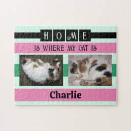 2 Foto Zuhause ist Katze oder Hund geben Sie den N Puzzle