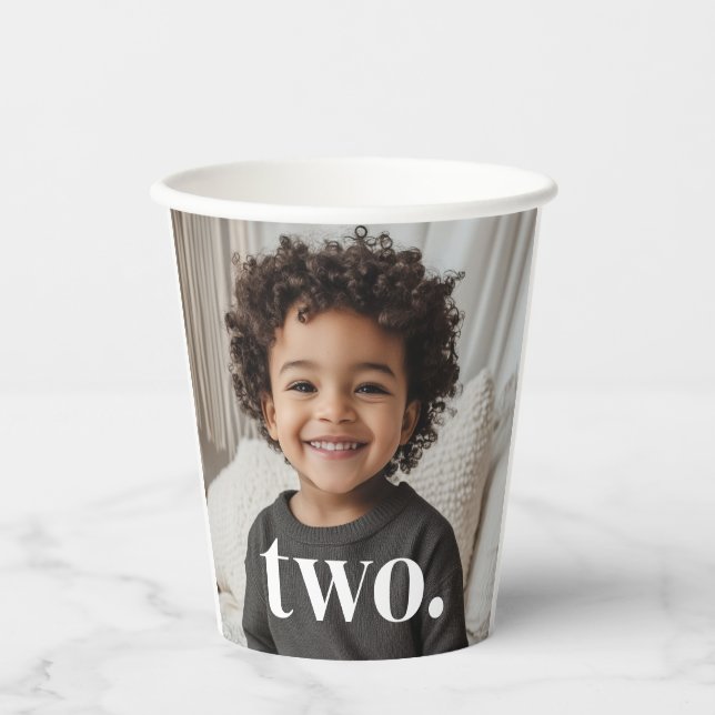 2. Foto zum Geburtstag - zwei Pappbecher (Vorderseite)