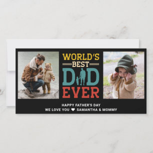 2 FotoCollage Bester Vater je Gruß hinzufügen Karte
