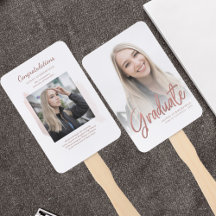 2 Fotos Abschluss Rose Gold Script Grad