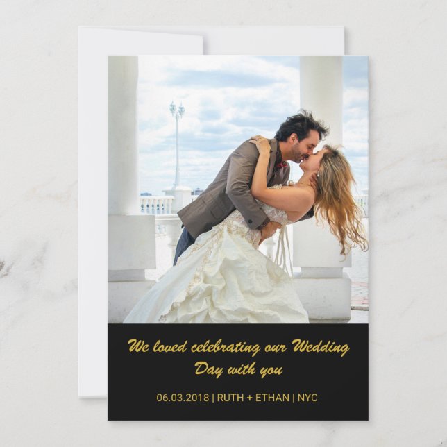 2 Fotos - beide Seiten, die Foto Wedding sind, Dankeskarte (Vorderseite)