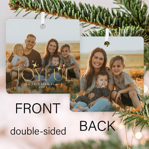 2 Fotos doppelseitige fröhliche Familienweihnachte Ornament Aus Metall