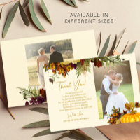 2 Fotos fallen botanische Hochzeit danke