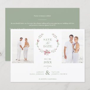 2 Fotos Grüne Blumenzange Hochzeit Covid19