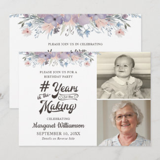 2 Fotos JAHRE Geburtstag Einladung