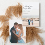 2 Fotos Klassische Elegante handgeschriebene Hochz Dankeskarte<br><div class="desc">2 Fotos Classic Elegant Hand Writing Wedding Dankeschön Karte</div>