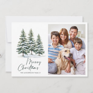 2 FOTOS Minimalistischer Weihnachtsbaum Grußkarte Feiertagskarte