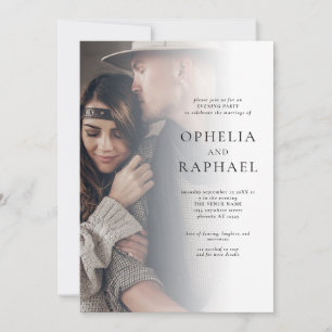 2 Fotos QR Code Bohemisch Wedding Abend Party Einladung